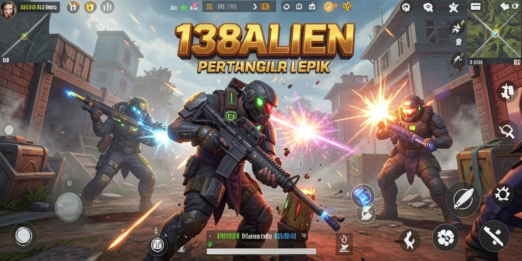 Screenshot aksi seru dalam permainan Battle Royale 138ALIEN.