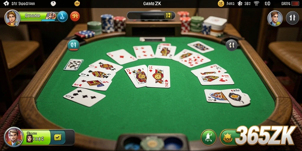 Screenshot 365ZK menampilkan gameplay Gaple yang menarik dan adiktif.