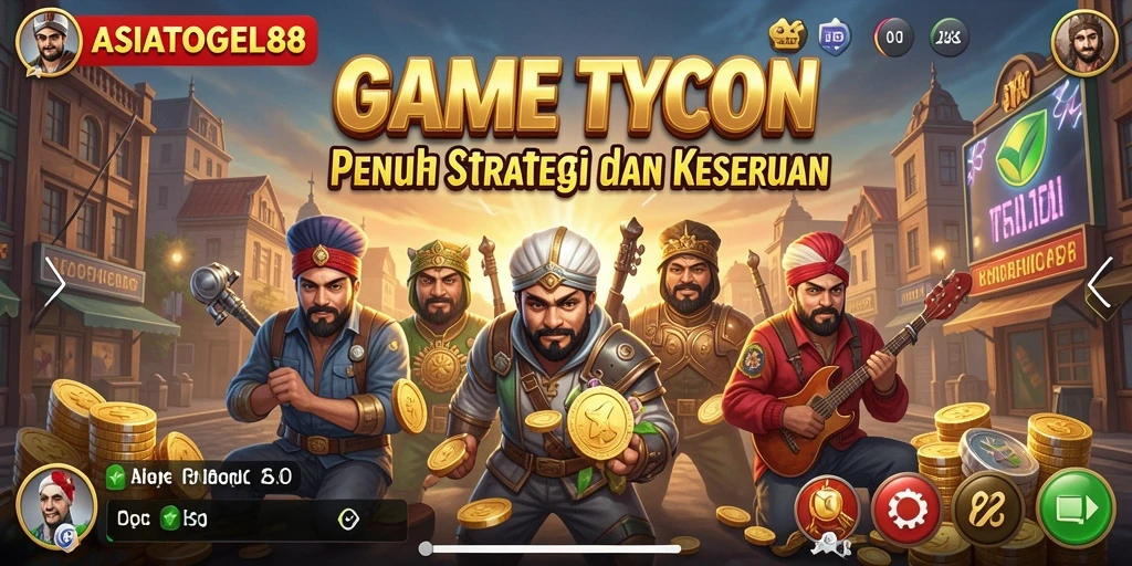 Tampilan gameplay ASIATOGEL88 dengan manajemen bisnis yang seru.