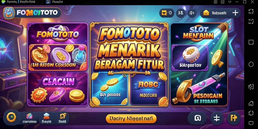 Tampilan gameplay FOMOTOTO yang menarik dan penuh warna.