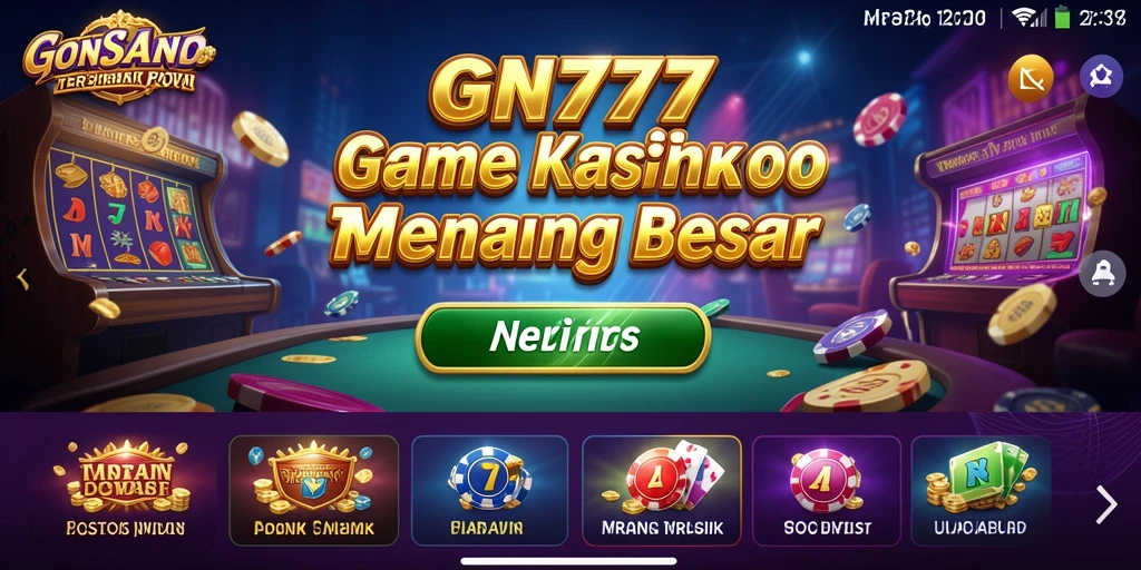 Tampilan gameplay menarik GN777 dengan berbagai fitur kasino.