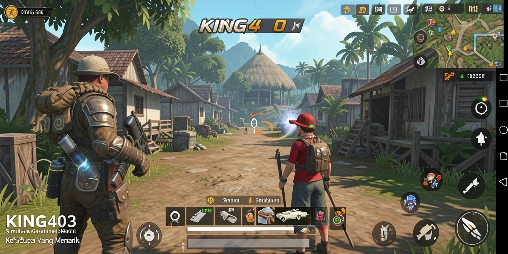 Tangkapan layar gameplay KING403 yang menunjukkan interaksi karakter.