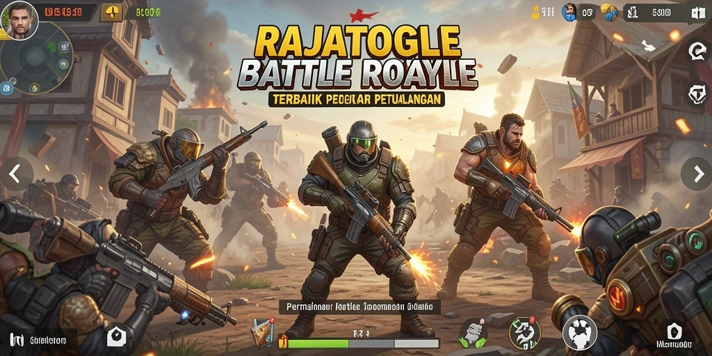 Tangkapan layar permainan RAJATOGEL dengan aksi Battle Royale seru.