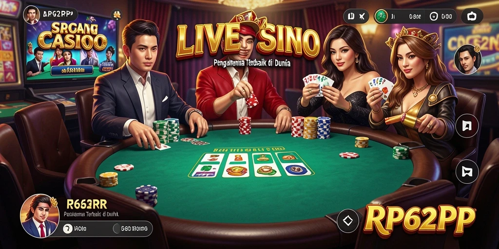 Tampilan gameplay Live Casino yang interaktif dan mendebarkan di RP62RP.