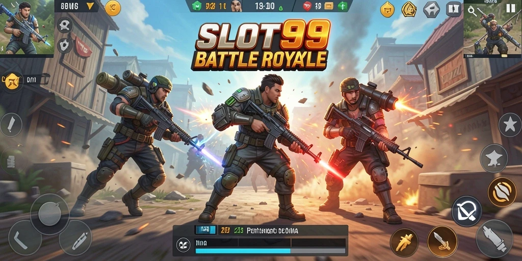 Screenshot utama menunjukkan aksi pertarungan seru di SLOT99.