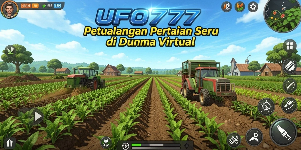 Tangkapan layar menunjukkan pemain yang sedang bertani dengan berbagai tanaman.