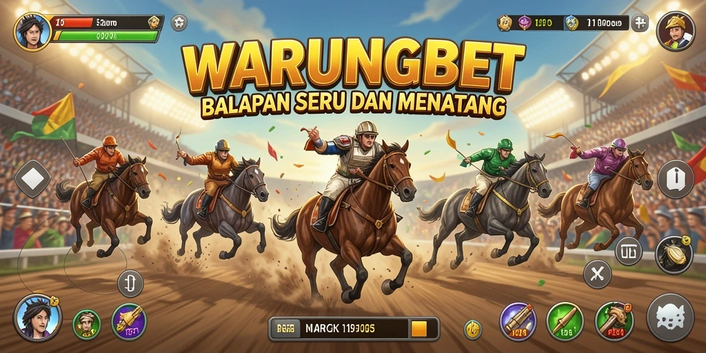 Tampilan gameplay balapan yang seru dan menegangkan dalam WARUNGBET.